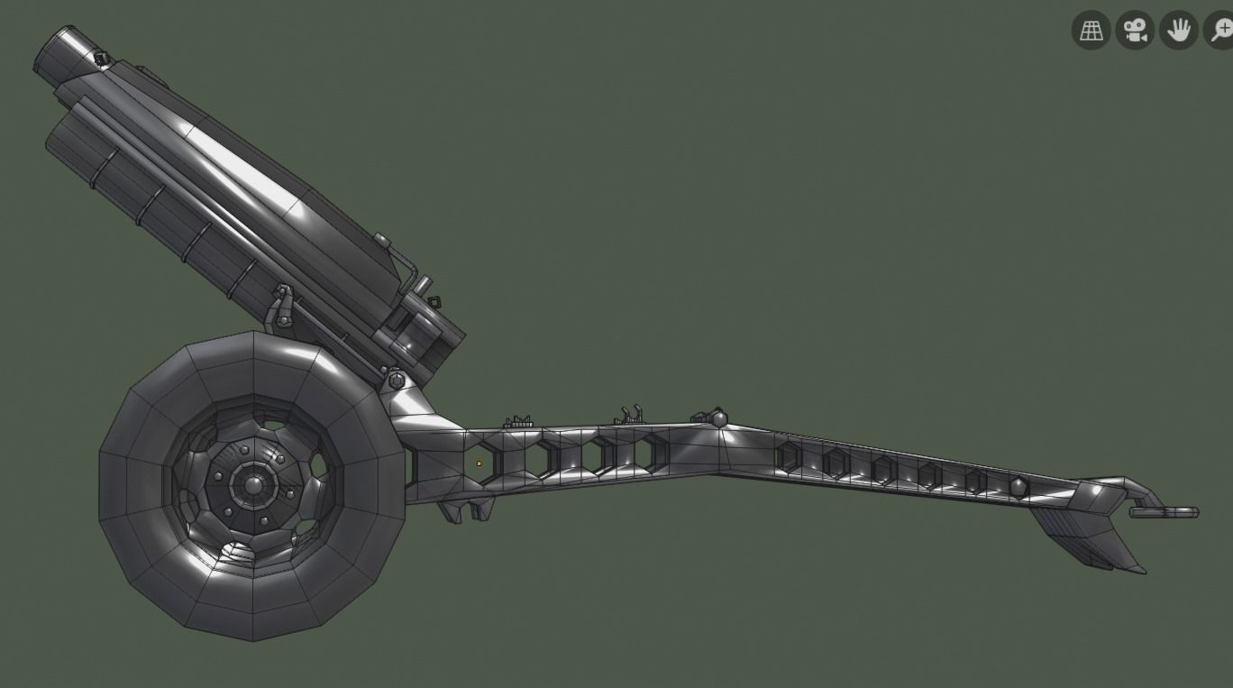 Howitzer M116 Low-poly 3D model_7