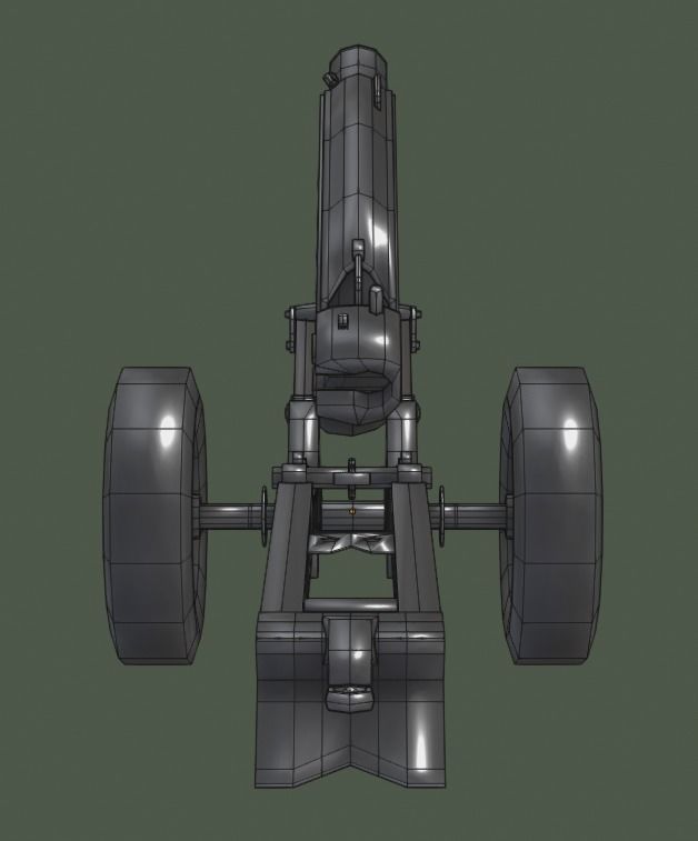 Howitzer M116 Low-poly 3D model_6