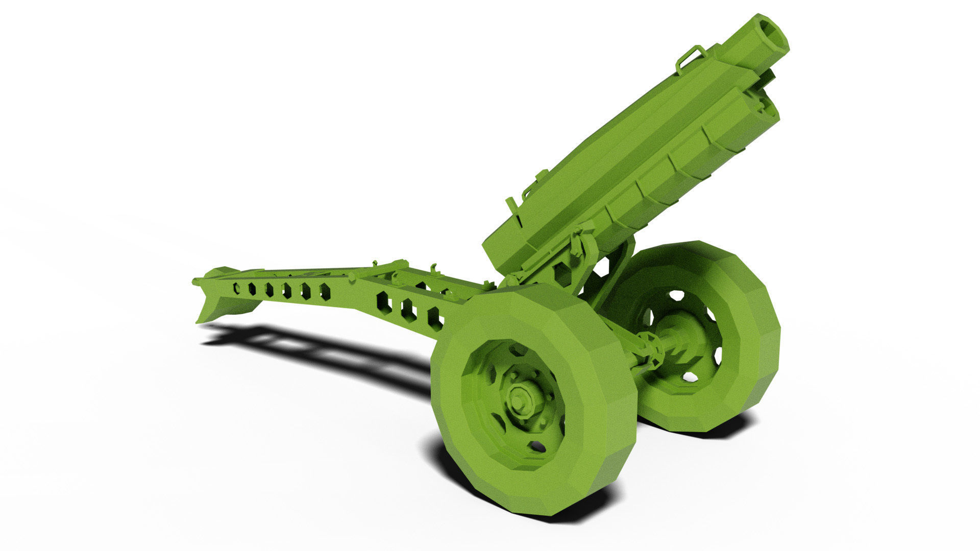Howitzer M116 Low-poly 3D model_2