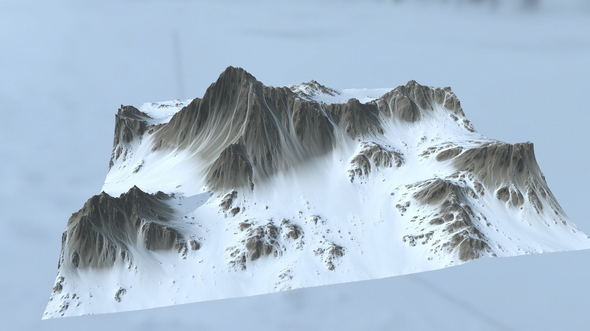 Snow  Mountain Low-poly 3D model_11