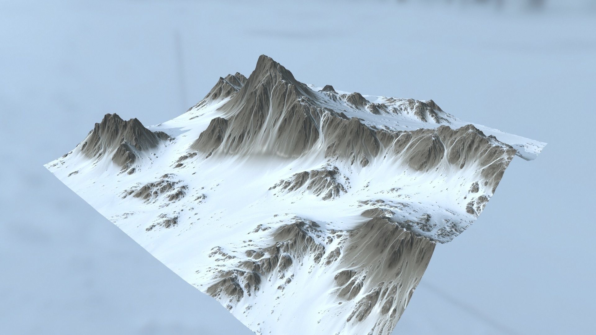 Snow  Mountain Low-poly 3D model_12