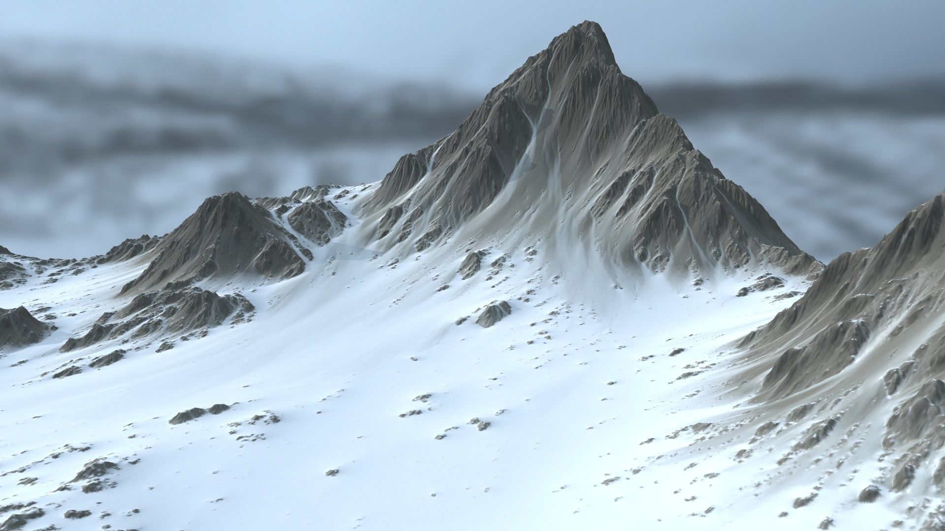 Snow  Mountain Low-poly 3D model_4