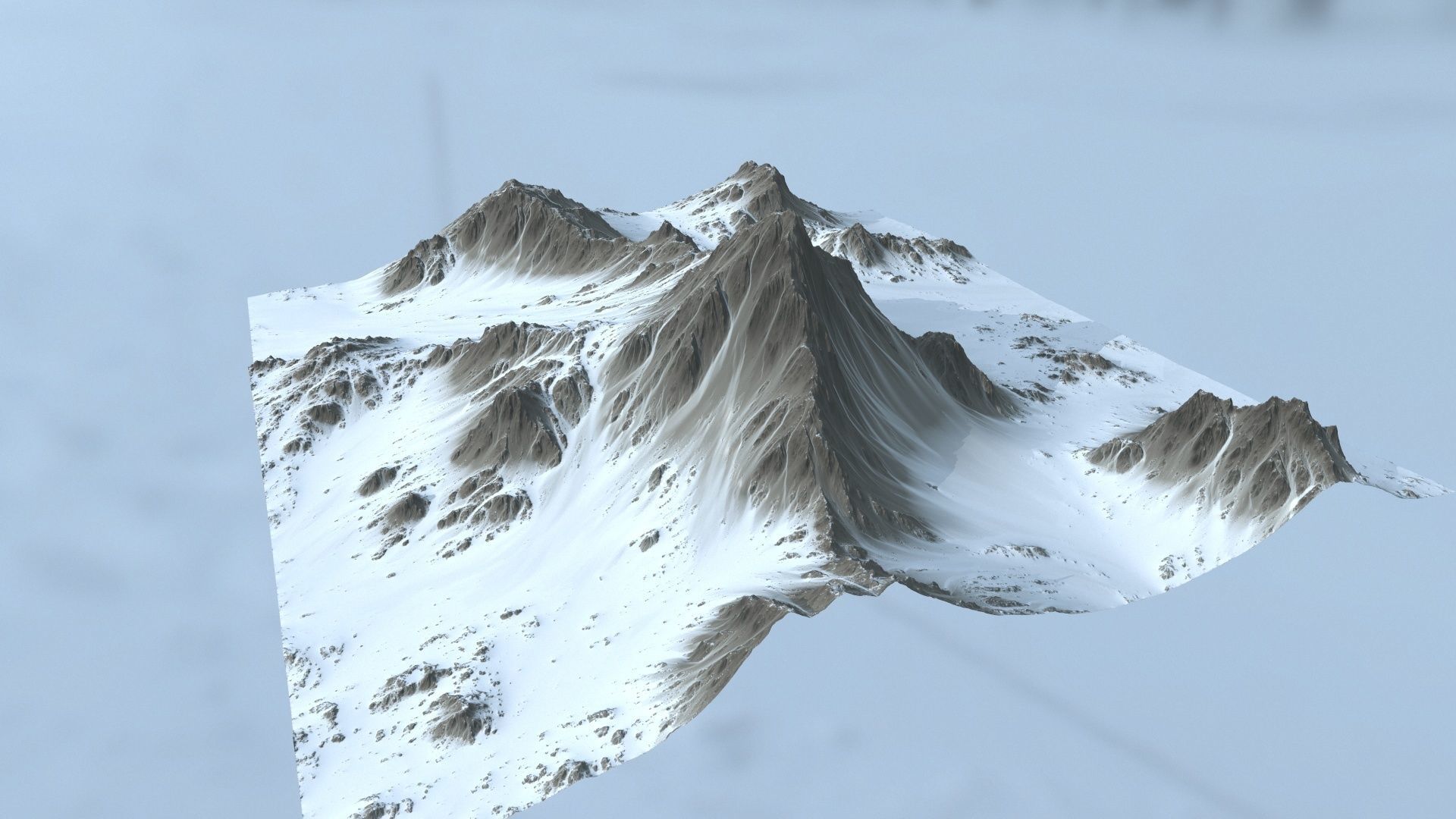 Snow  Mountain Low-poly 3D model_9