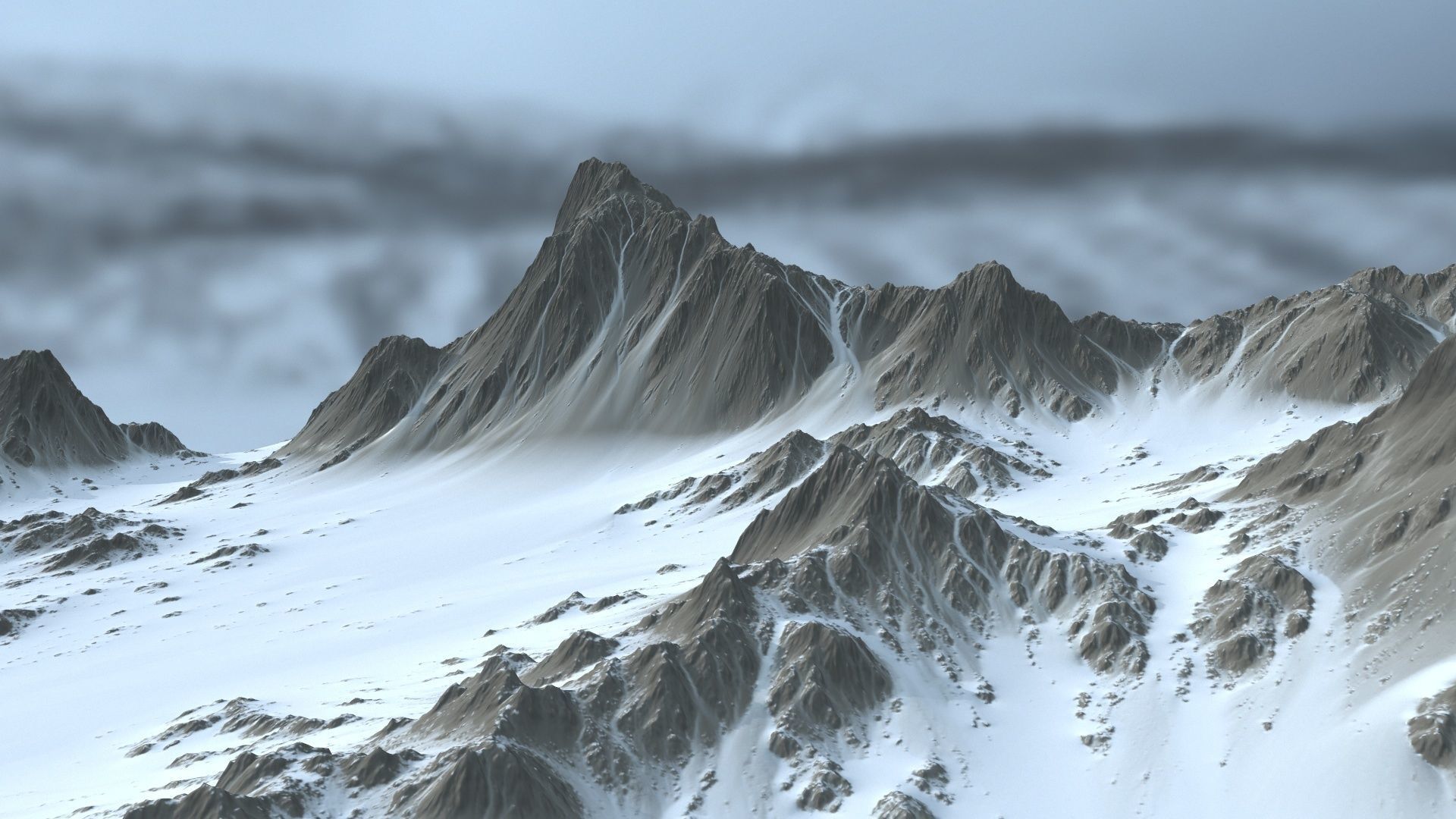Snow  Mountain Low-poly 3D model_7