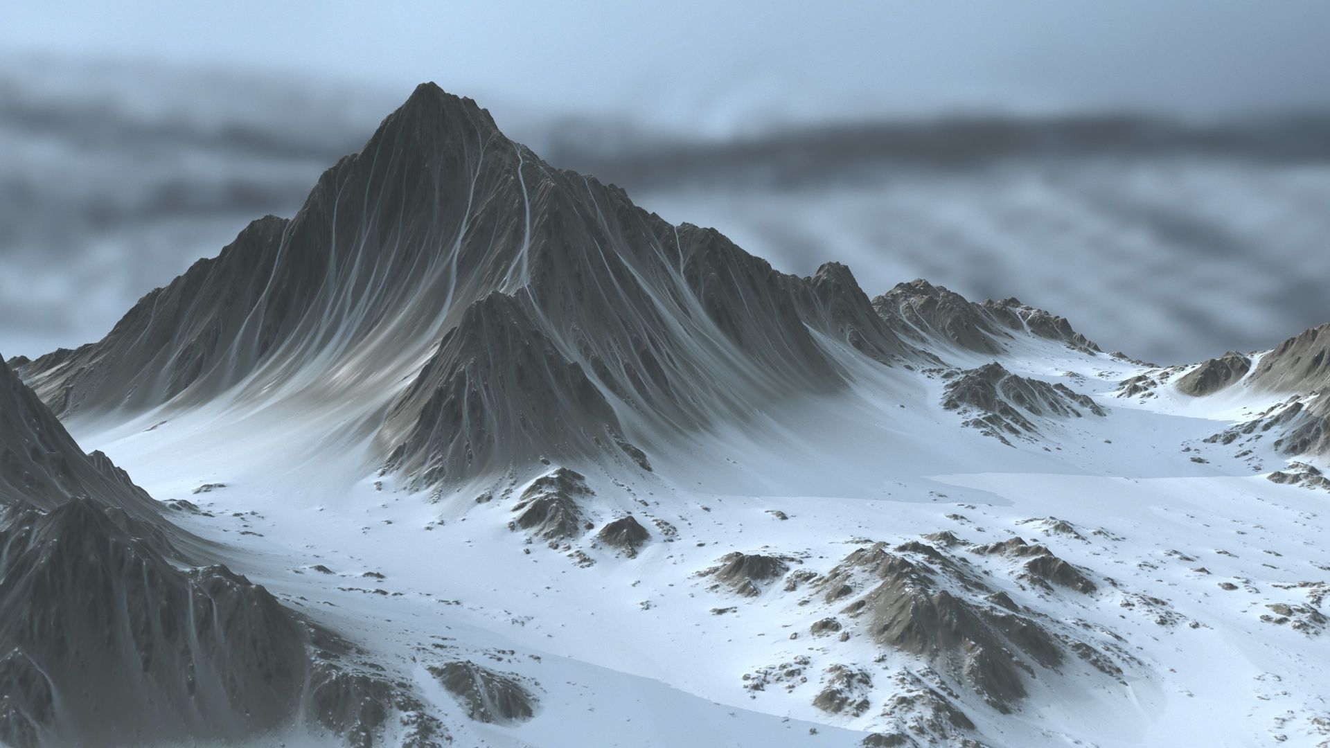 Snow  Mountain Low-poly 3D model_5