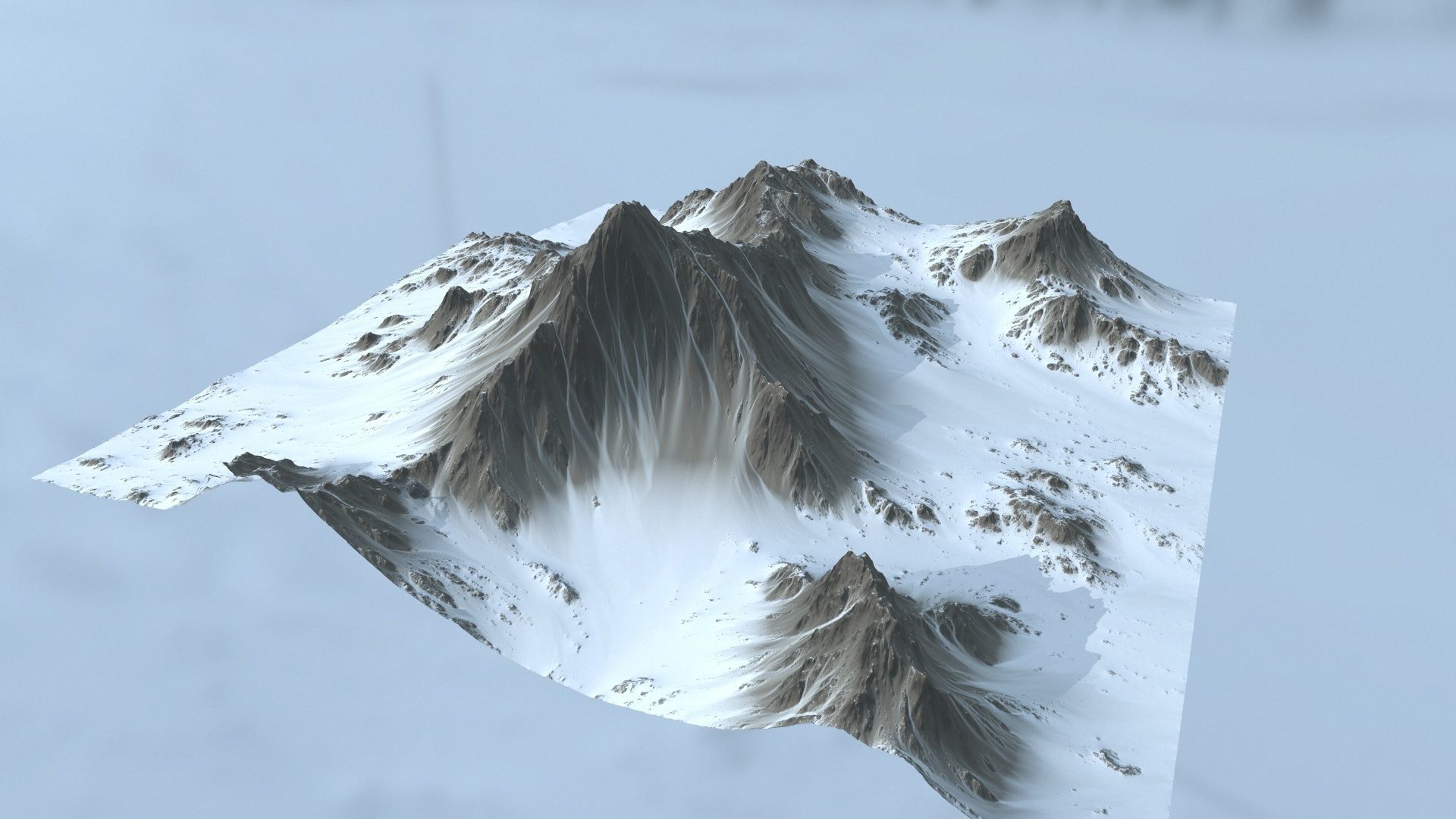 Snow  Mountain Low-poly 3D model_10