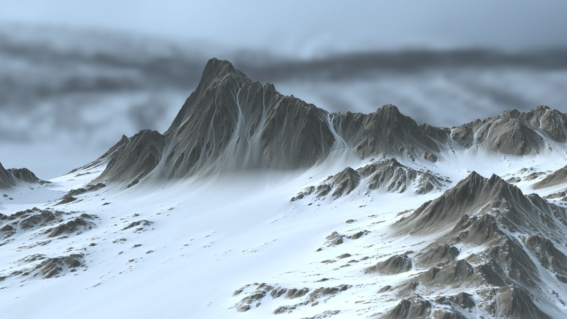 Snow  Mountain Low-poly 3D model_6