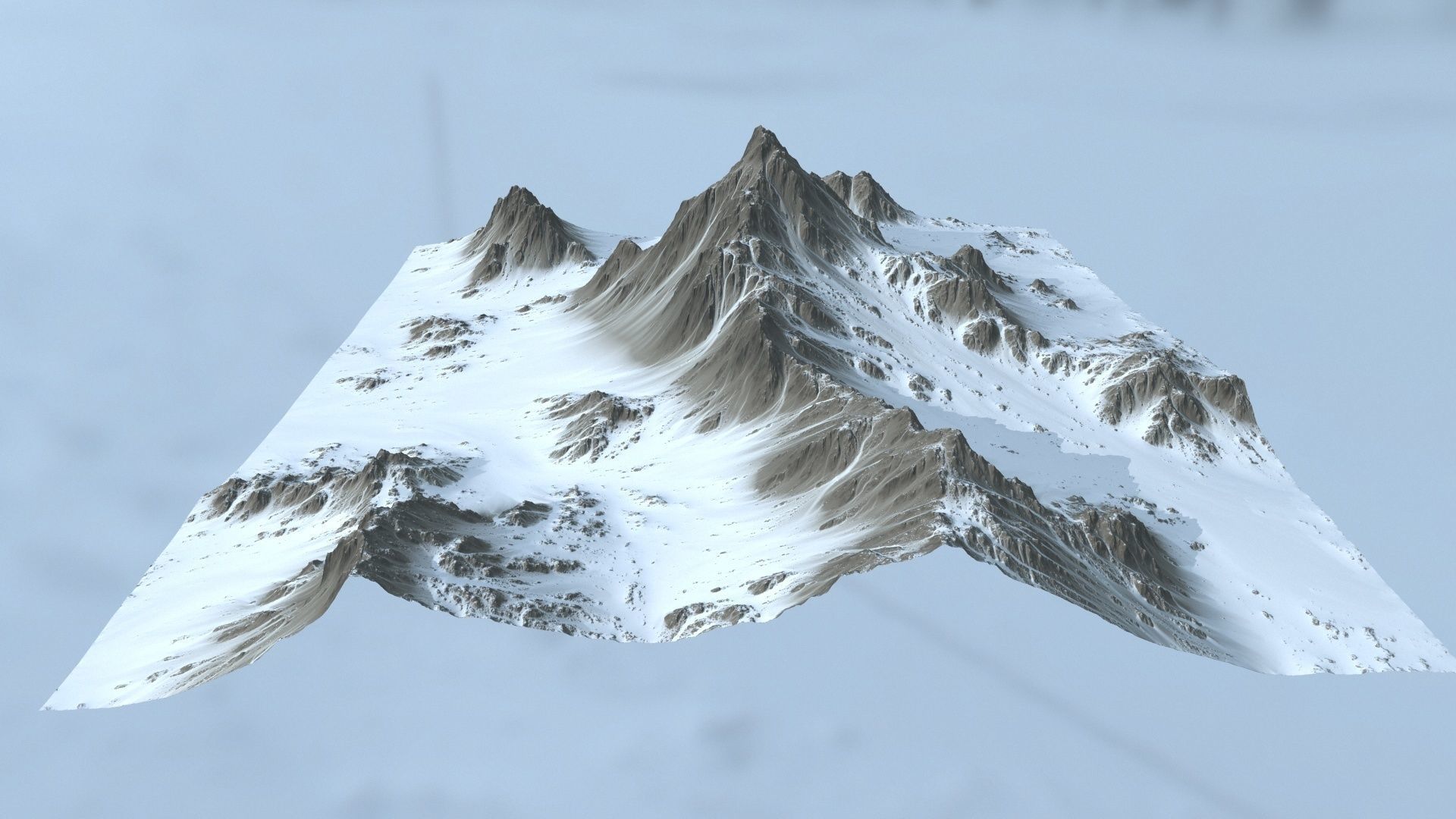 Snow  Mountain Low-poly 3D model_13