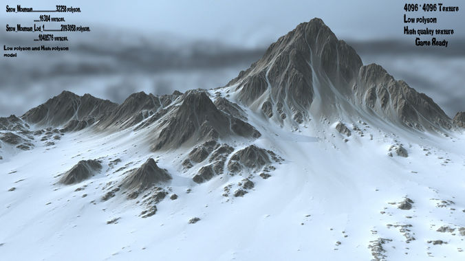 Snow  Mountain Low-poly 3D model