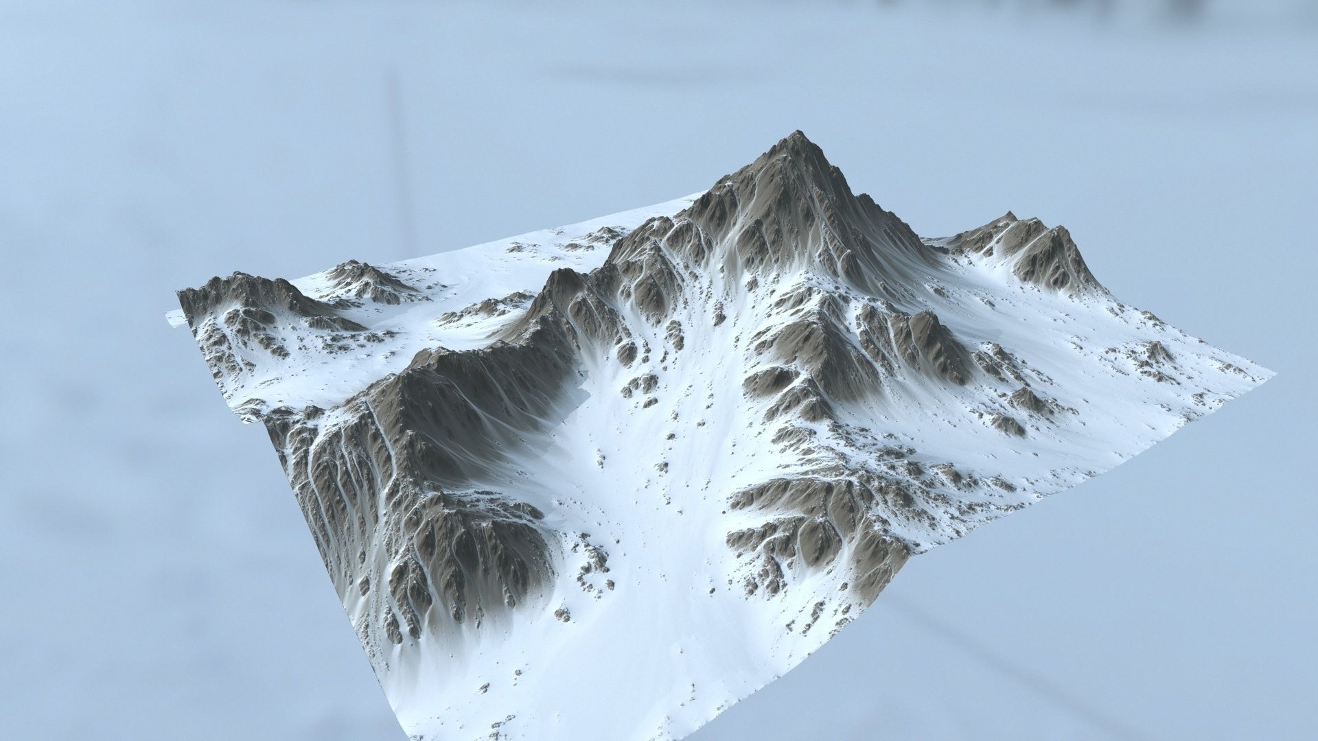 Snow  Mountain Low-poly 3D model_14