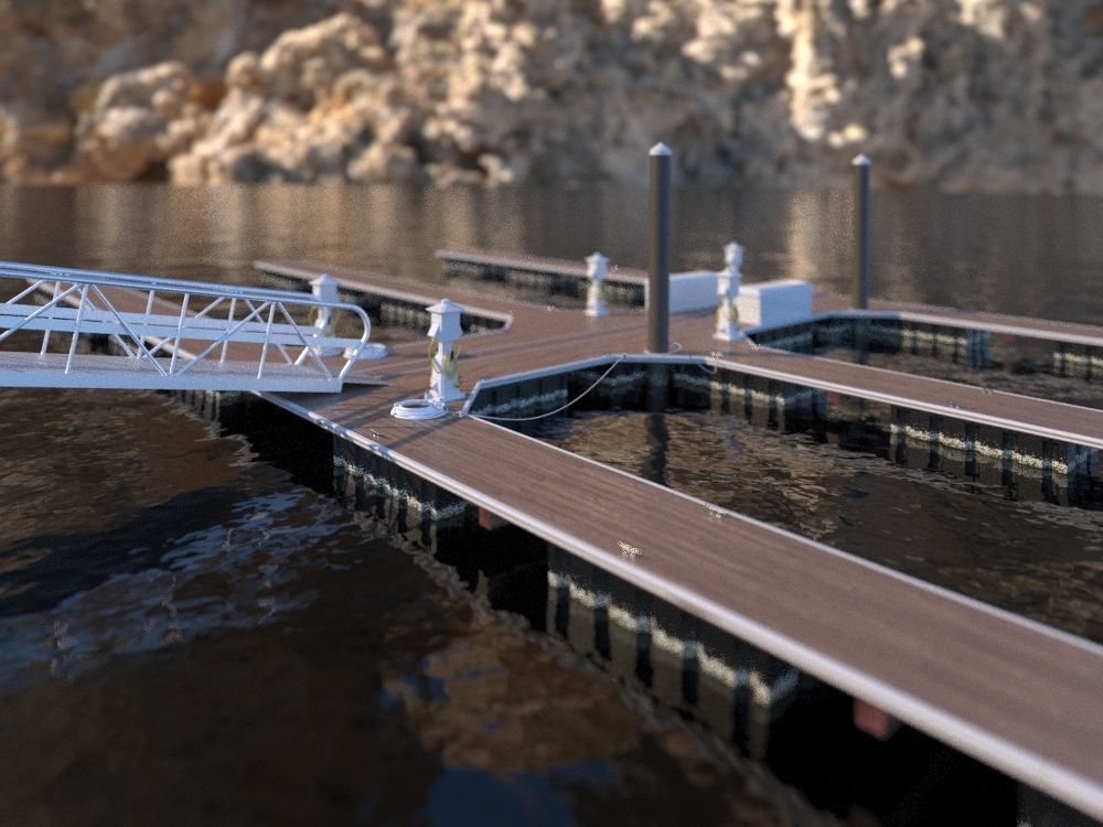 Marina - Boat Slips - Floating Dock - Deluxe 3D model_21