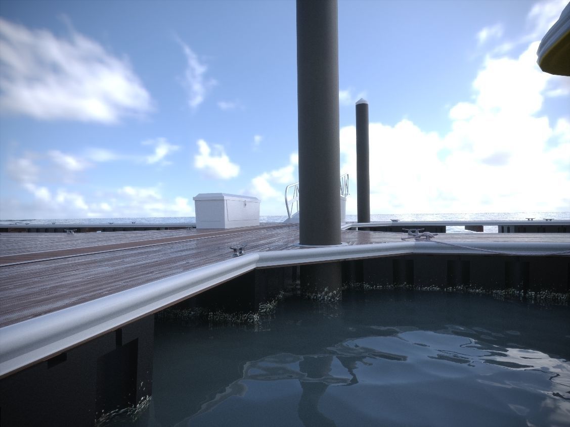 Marina - Boat Slips - Floating Dock - Deluxe 3D model_6