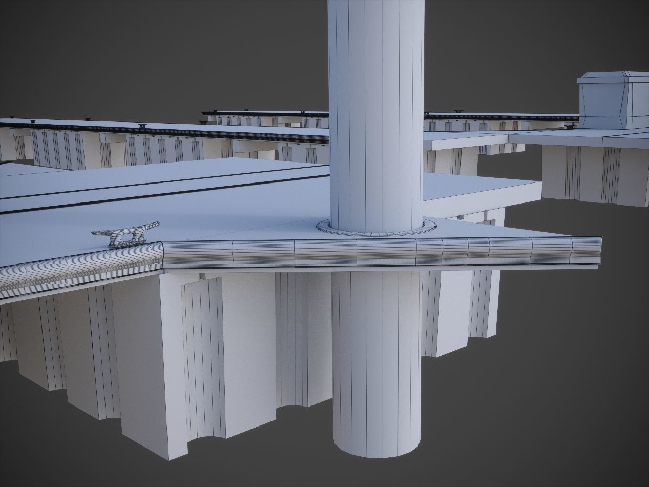 Marina - Boat Slips - Floating Dock - Deluxe 3D model_10