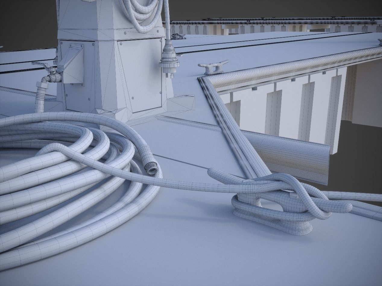 Marina - Boat Slips - Floating Dock - Deluxe 3D model_15