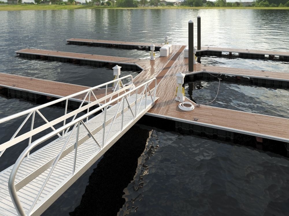 Marina - Boat Slips - Floating Dock - Deluxe 3D model_28