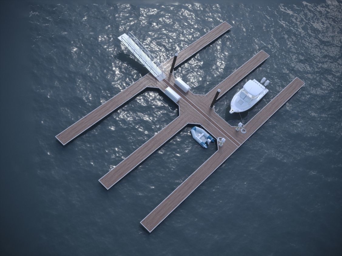 Marina - Boat Slips - Floating Dock - Deluxe 3D model_37