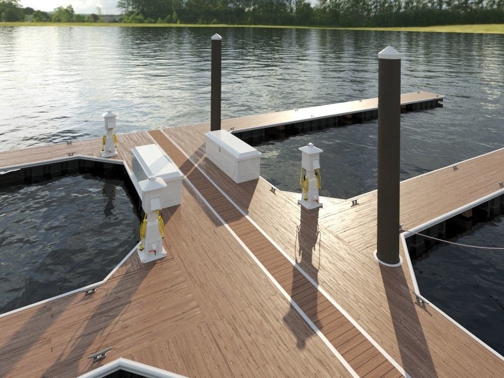 Marina - Boat Slips - Floating Dock - Deluxe 3D model_27