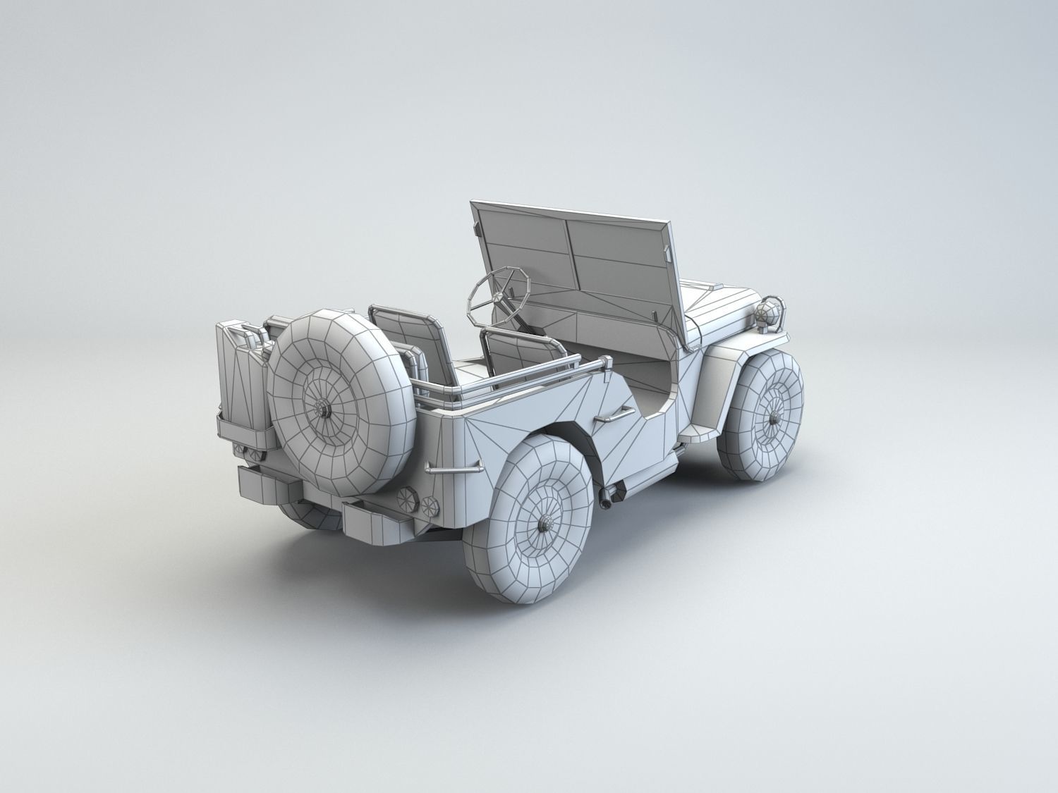 Low Poly Willys MB Low-poly 3D model_10