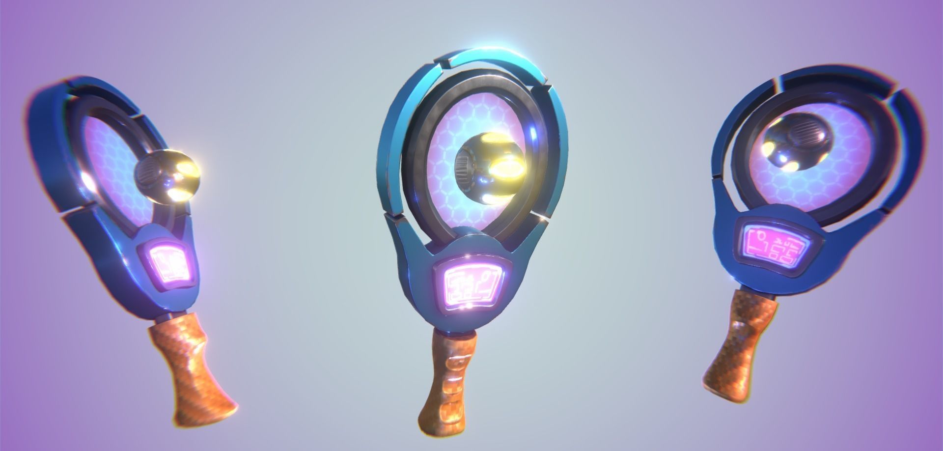 Sci-Fi Rackets Pack Low-poly 3D model_3