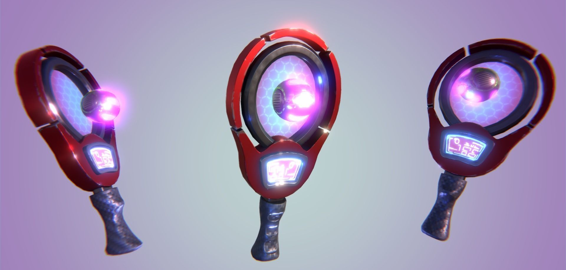 Sci-Fi Rackets Pack Low-poly 3D model_4