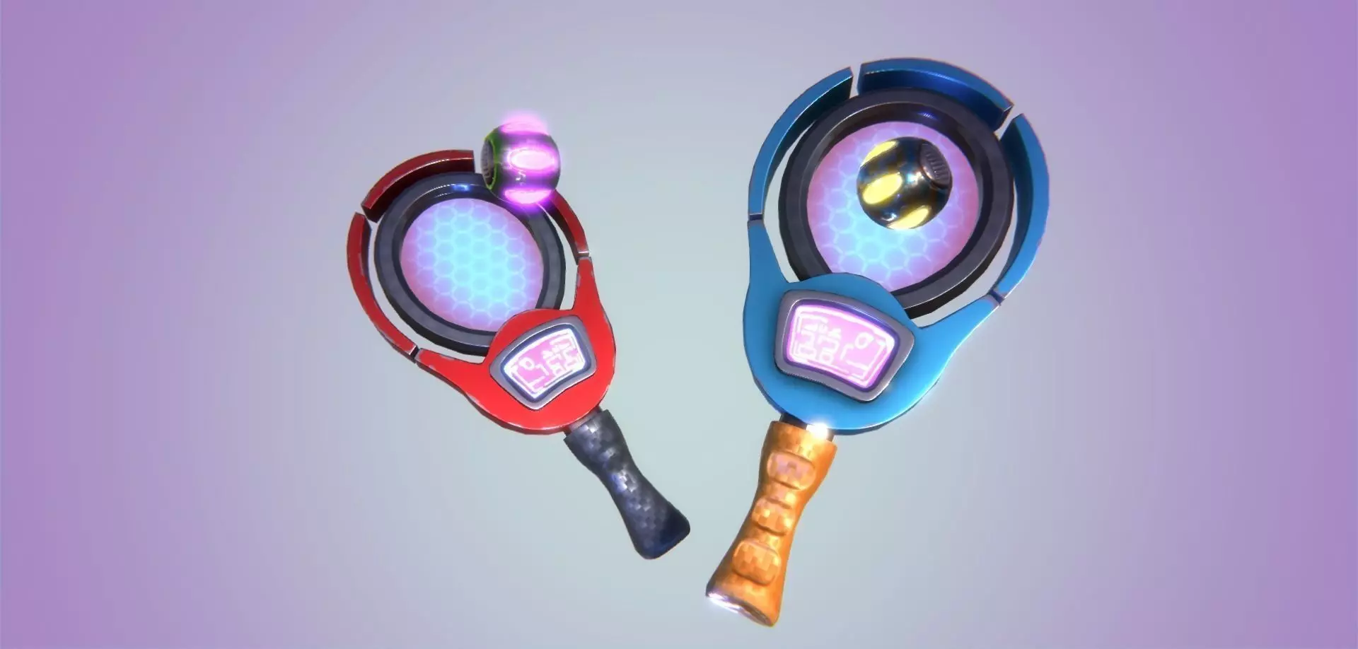 Sci-Fi Rackets Pack Low-poly 3D model_0