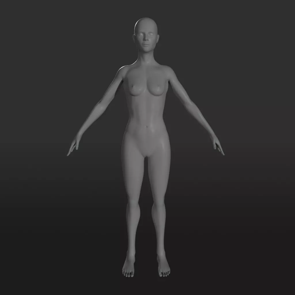 Female Character Base Mesh 3D model_0