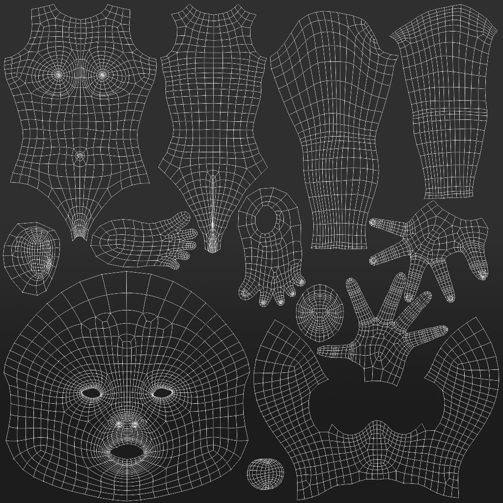 Female Character Base Mesh 3D model_14