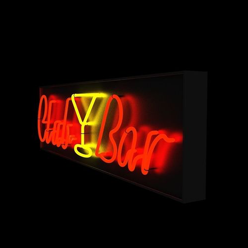 Chinese neon light Low-poly 3D model