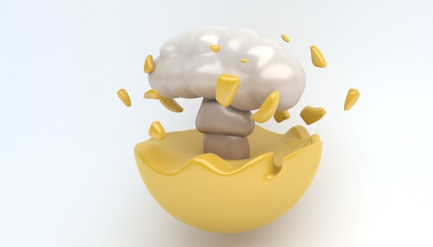 EMOJI explosion Low-poly 3D model_1