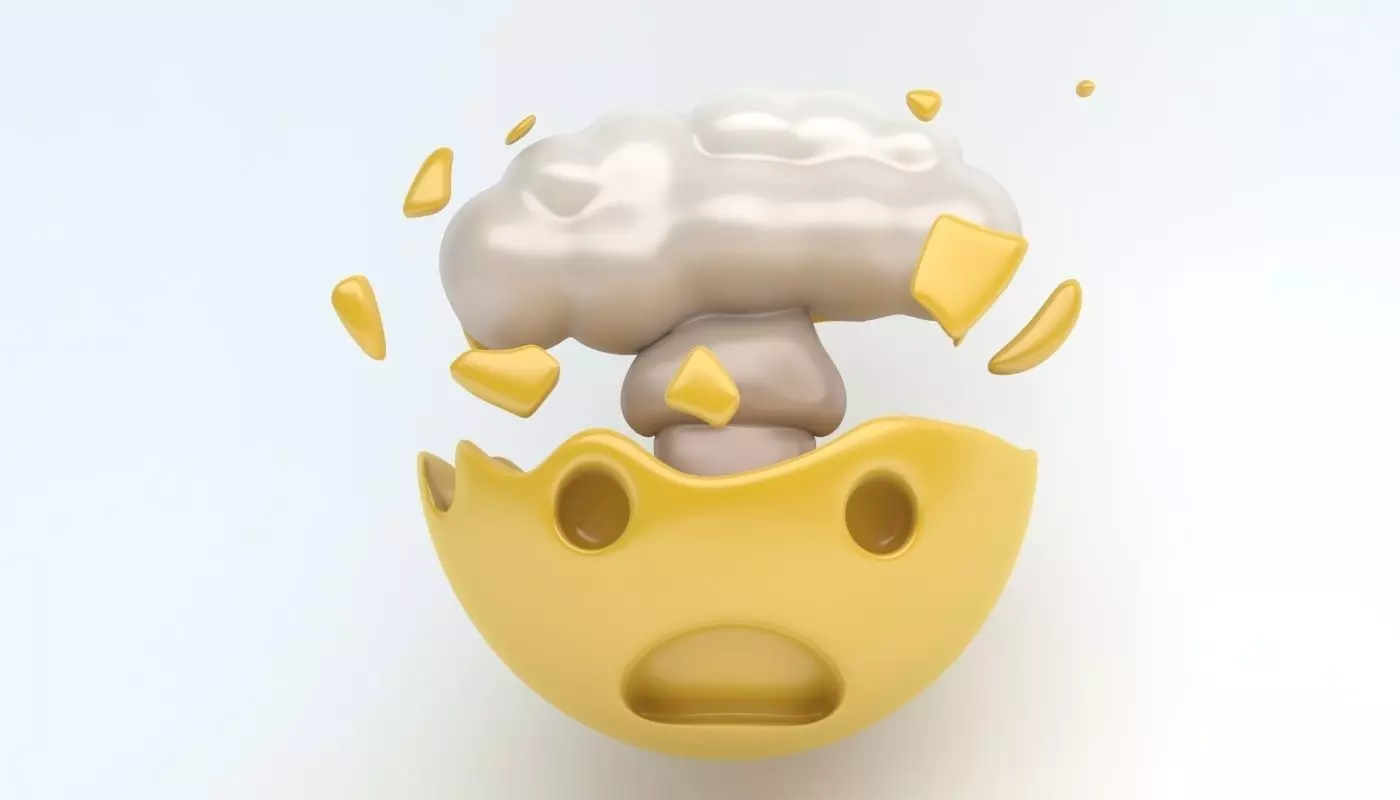 EMOJI explosion Low-poly 3D model_0