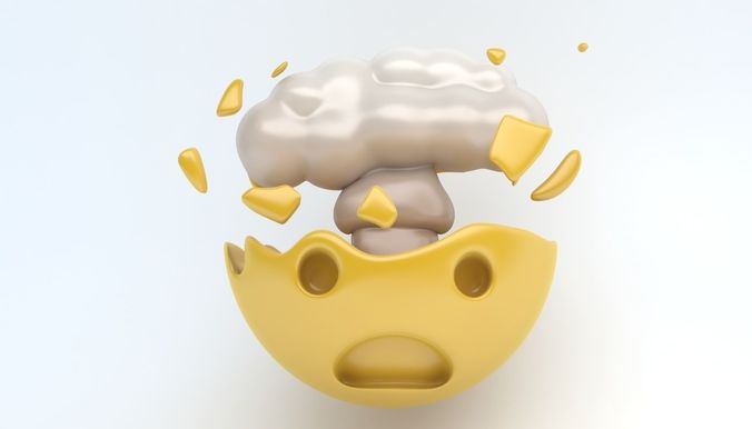 EMOJI explosion Low-poly 3D model