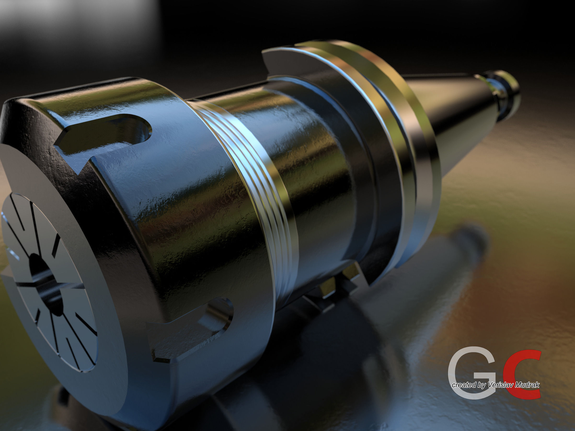 3D Collet chuck ER40 CGTrader