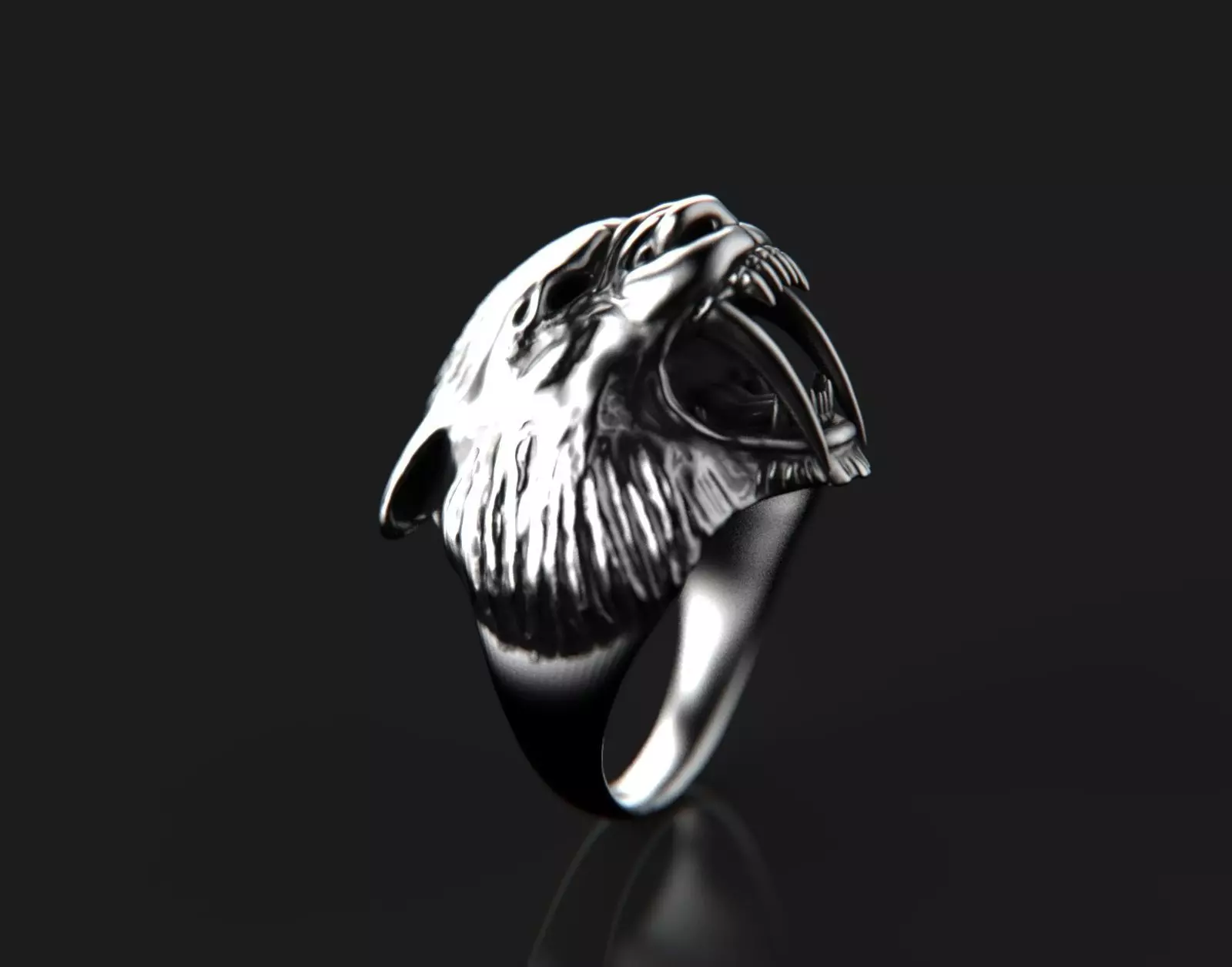 Sabertooth Tiger Ring 3D print model_0