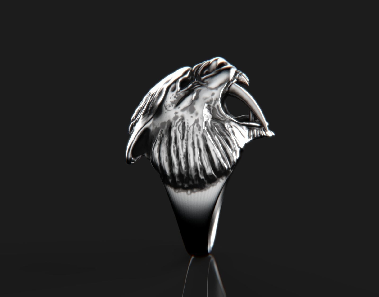 Sabertooth Tiger Ring 3D print model_1