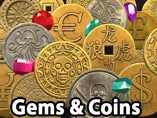 Ultimate Gems and Coins pack Low-poly 3D model