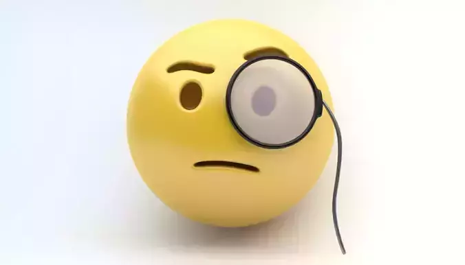 EMOJI monocle Low-poly 3D model