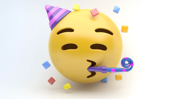 EMOJI PARTY Low-poly 3D model