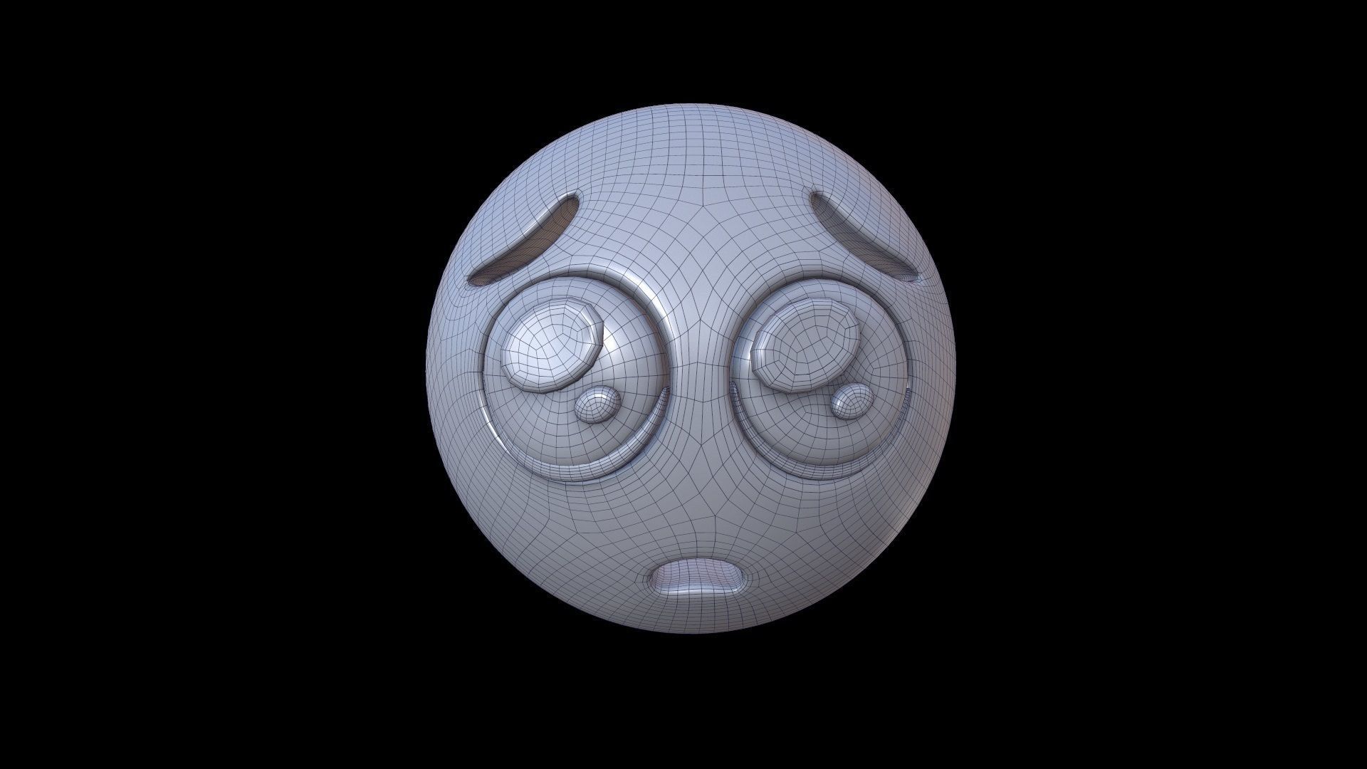 EMOJI Pleading Eyes  Low-poly 3D model_1