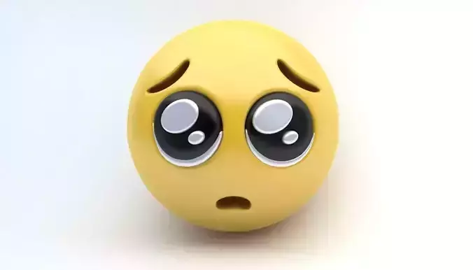 EMOJI Pleading Eyes  Low-poly 3D model