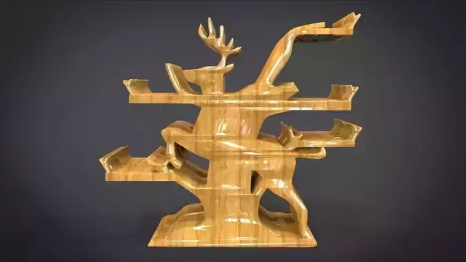 Shelf with deer ornaments