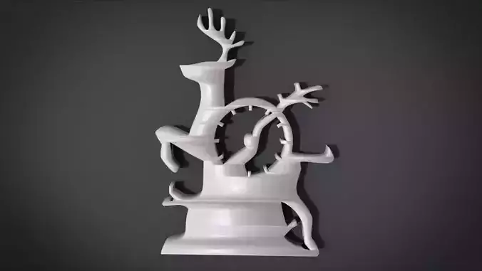 Decorative clock furniture with deer motif design 3D print model