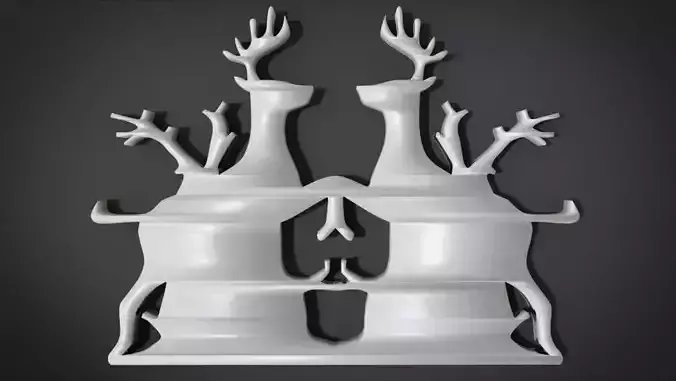 Wall decoration with deer motif