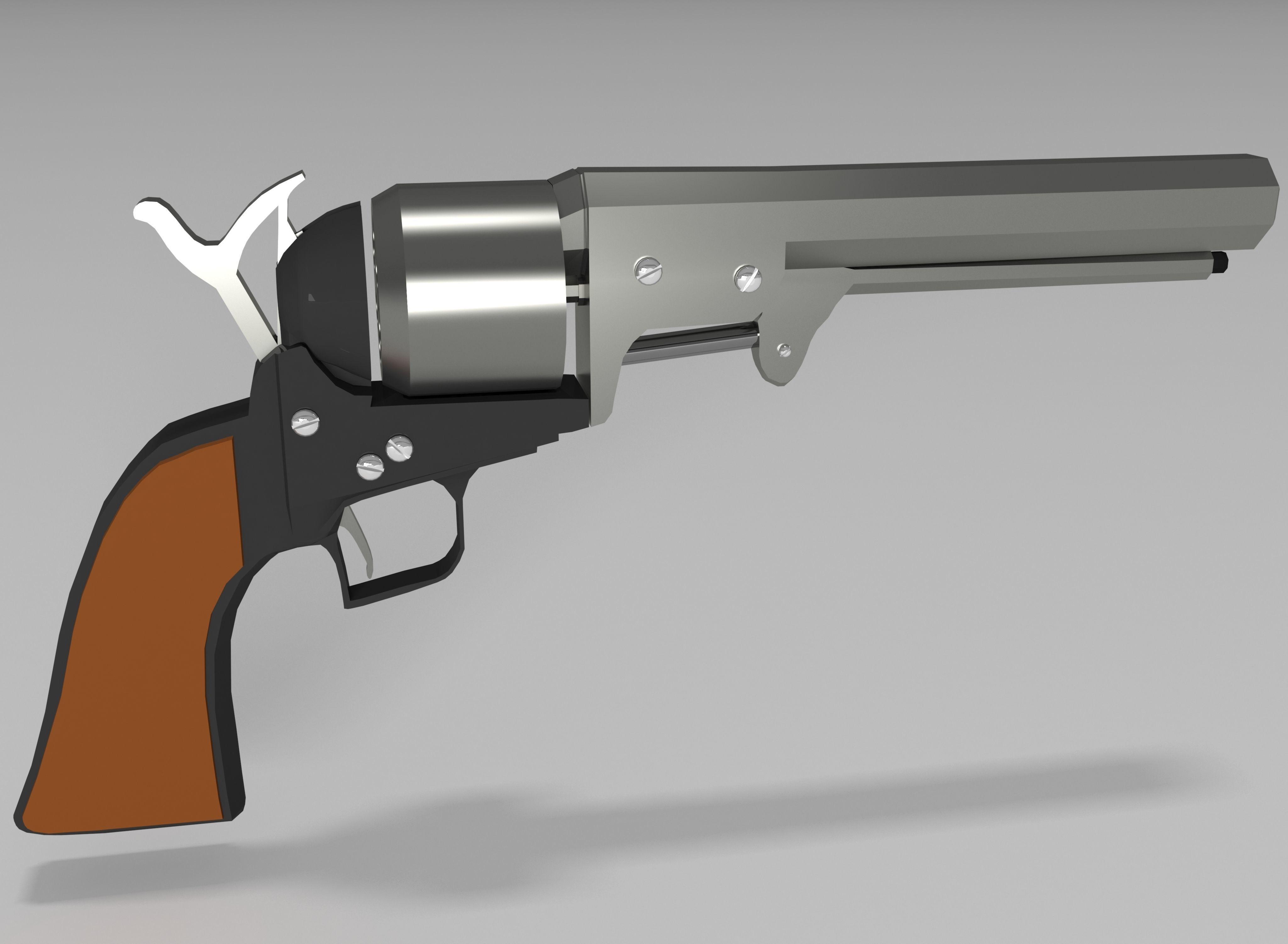 3D model old revolver VR / AR / low-poly | CGTrader