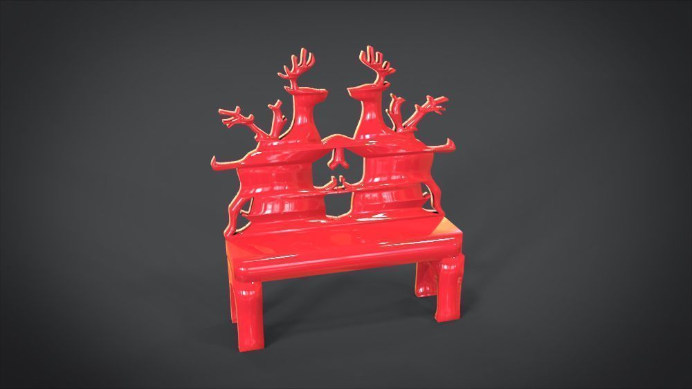 Unique Chair with  Deer Ornament motif 3D print model_12