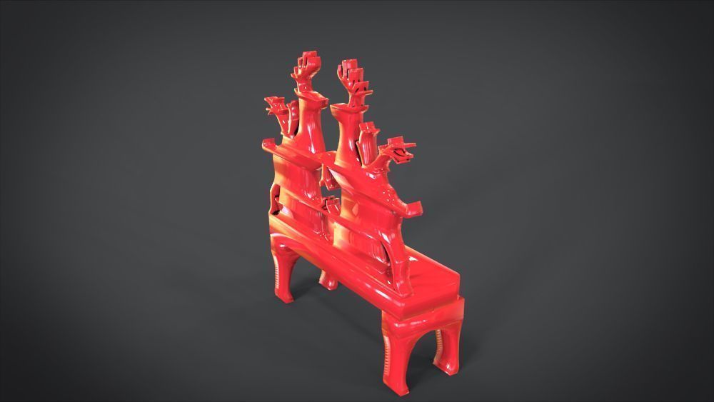 Unique Chair with  Deer Ornament motif 3D print model_20