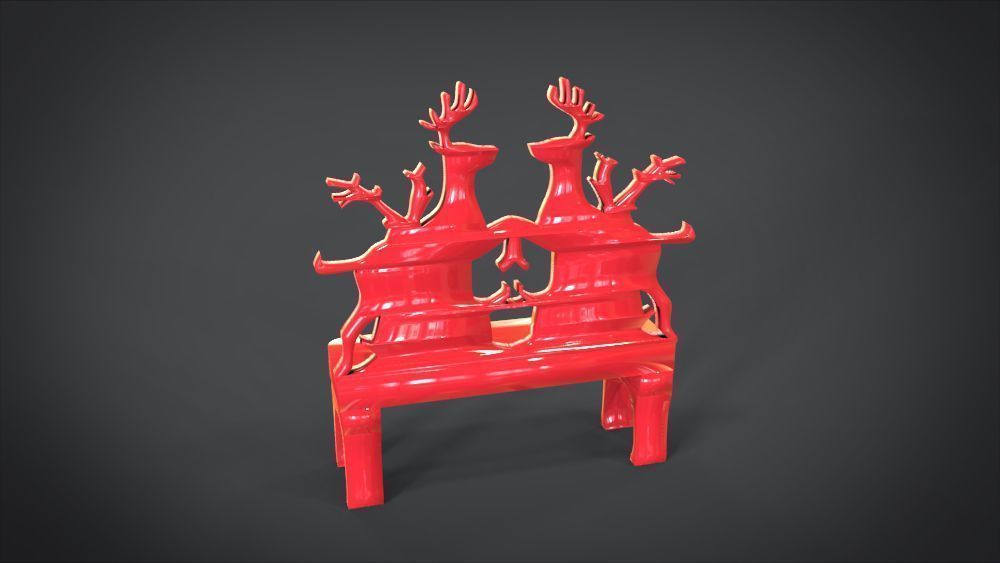 Unique Chair with  Deer Ornament motif 3D print model_18