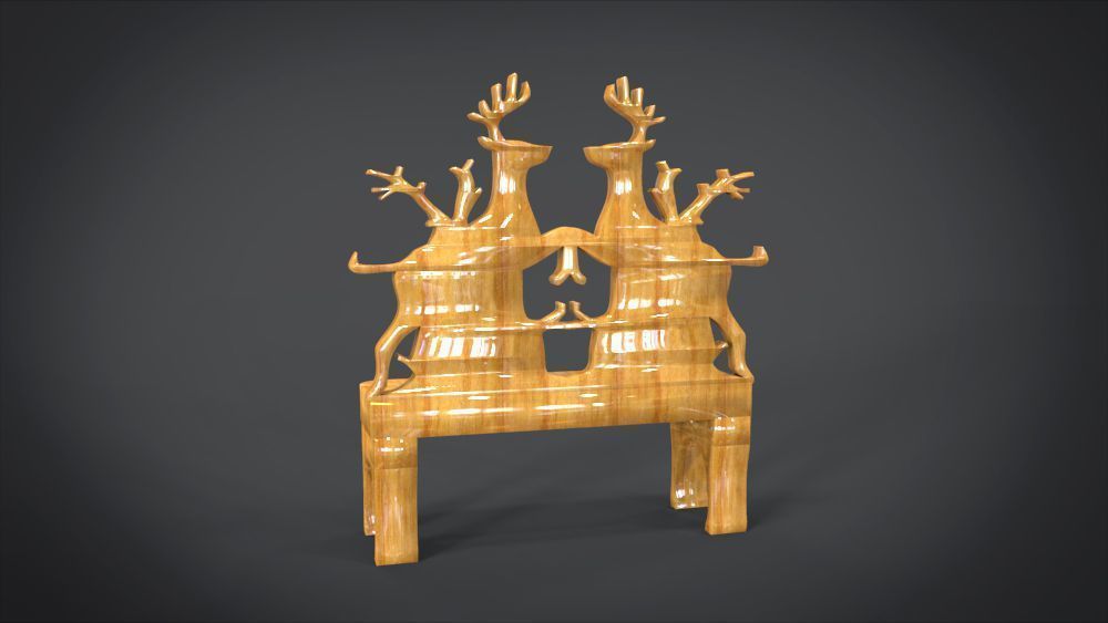 Unique Chair with  Deer Ornament motif 3D print model_8