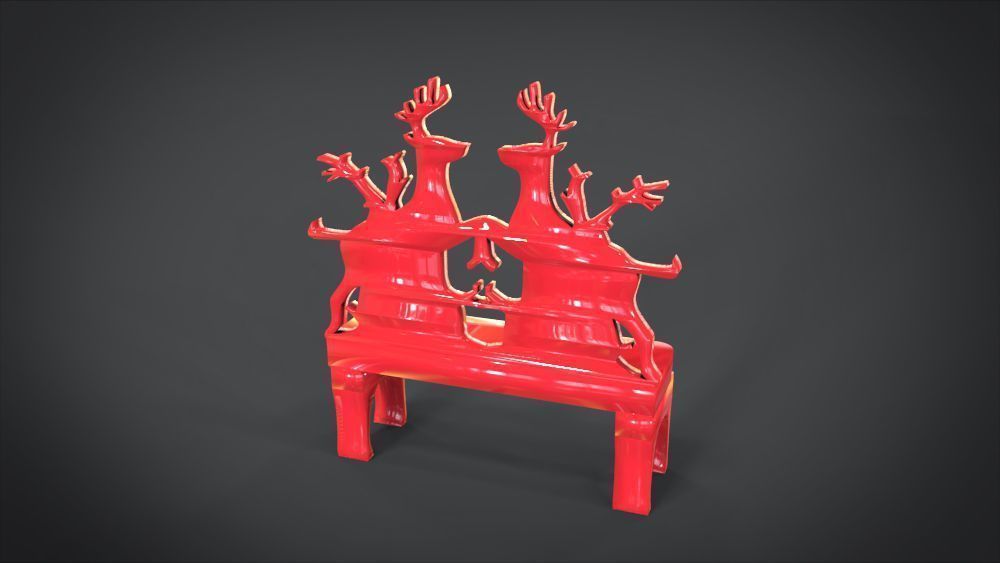 Unique Chair with  Deer Ornament motif 3D print model_19