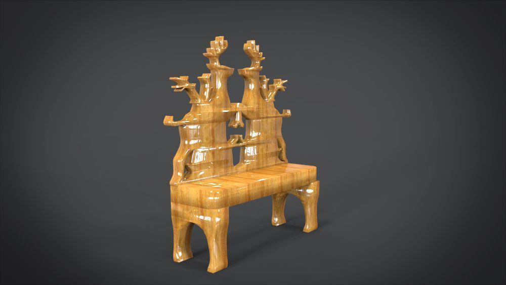 Unique Chair with  Deer Ornament motif 3D print model_2
