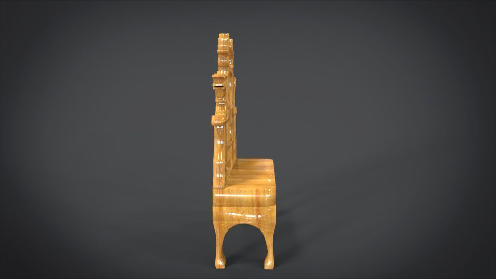 Unique Chair with  Deer Ornament motif 3D print model_9